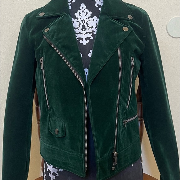 Re:named Velvet Emerald Green Bomber Jacket - Picture 2 of 5